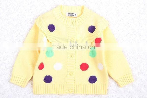 Colorful polka dot design kids fashion knitting sweater patterns