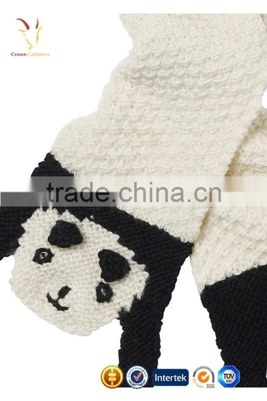 Cute Design Animal Hat Scarf Glove set,Baby Beanie hat with Panda Design