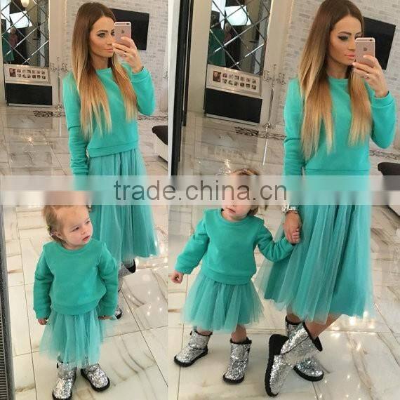 Stylish Mommy And Me Skirts Matching Pullover Sweatshirt Mommy And Baby Matching Tu Tu Dress For Girl
