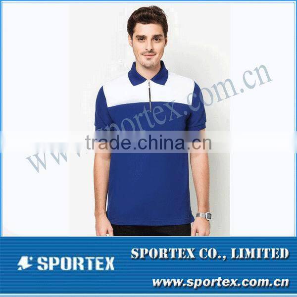 Blue Fit Zipper Polo Golf Shirt Striker Shirt Large MZ0161