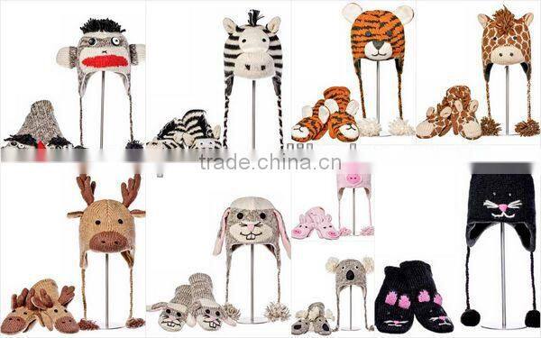 Dog Animal Hat Trendy Gift Lovely Jacquard Crochet Animal Hats