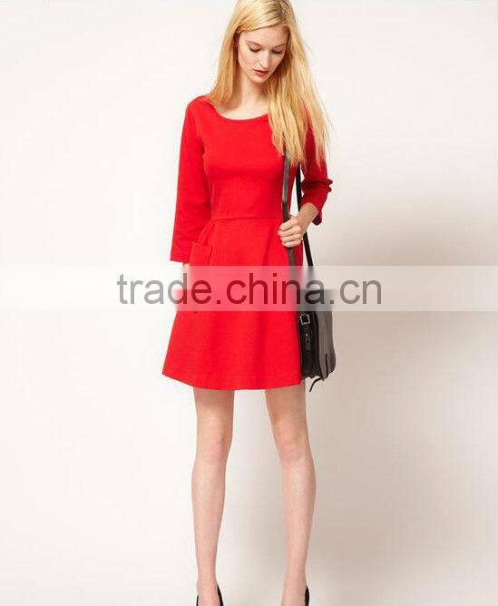 2013 Red shift dress with Round Neck SX10001