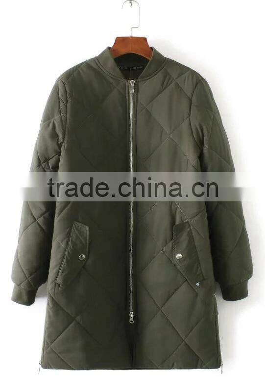 Runwaylover EY0989C Women Windbreaker Classic Long Padded Coat