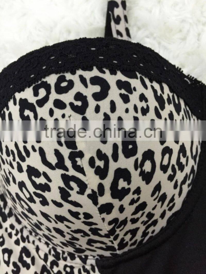Mature Women Underwear Body Suit Corset Leopard Prints G-string Set OEM