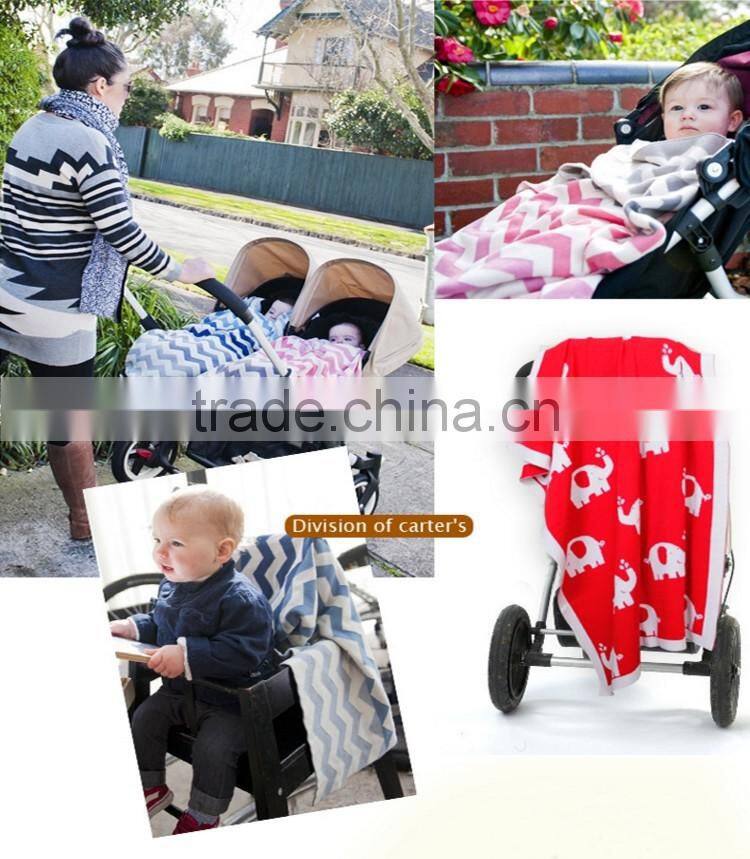 Lovely animal printed knit baby blanket