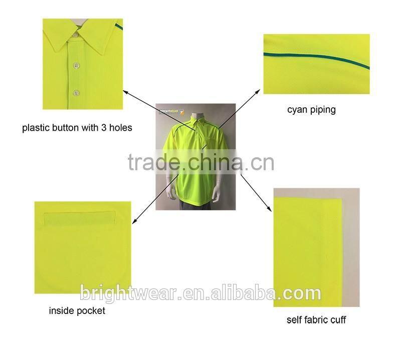 High Visibility Australia mens reflective safety yellow breathable polo shirt
