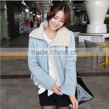 High Quality Custom Sheep Skin Bomber Leather Jacket With Hot Fur Collar