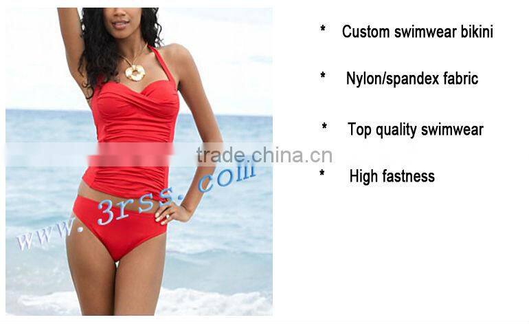 Red sexy women tankini custom swimwear