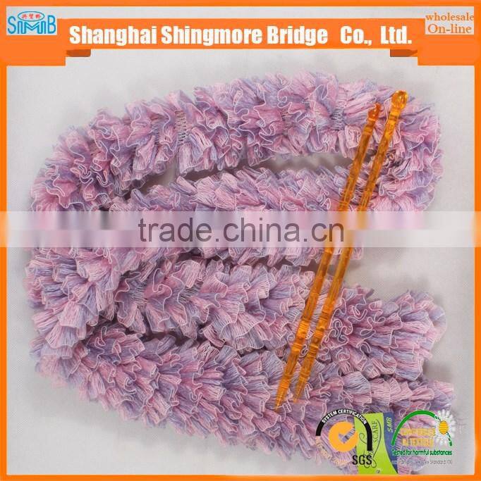 China knitting yarn factory hot wholesale 2016 new fashion railway yarn for your best knitted scarf