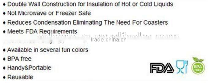 Drinkware Plastic Cups Freezer Gel Insulated Tumbler ,16oz acrylic wine tumbler with gel,double wall plastic wine sippy cup