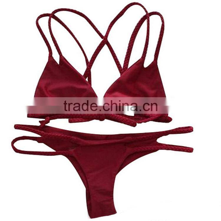 blue contrast halter printed swimwear bikini/hr fancy bikini swimwear/ fancy bikini set swimwear beachwear