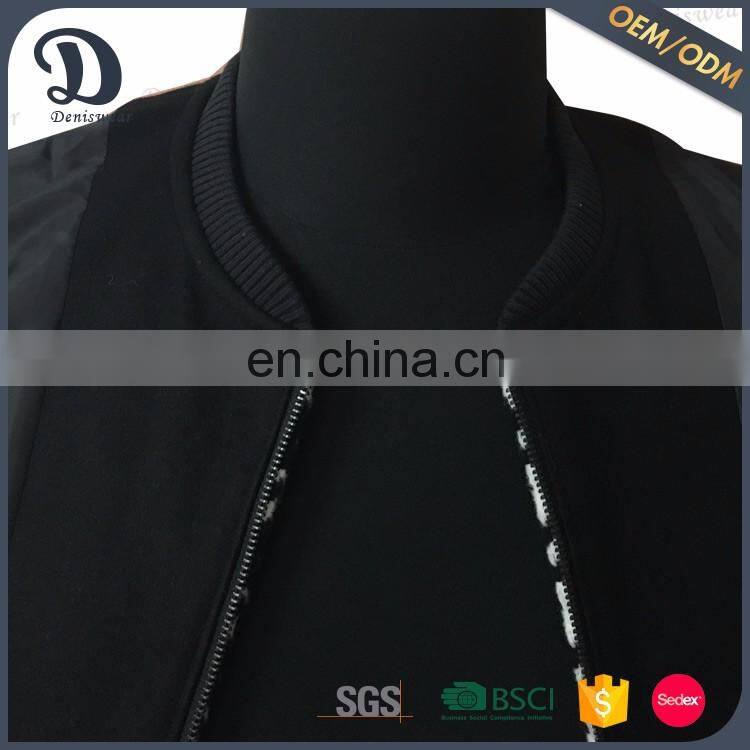 Latest print design men short wool bomber jacket