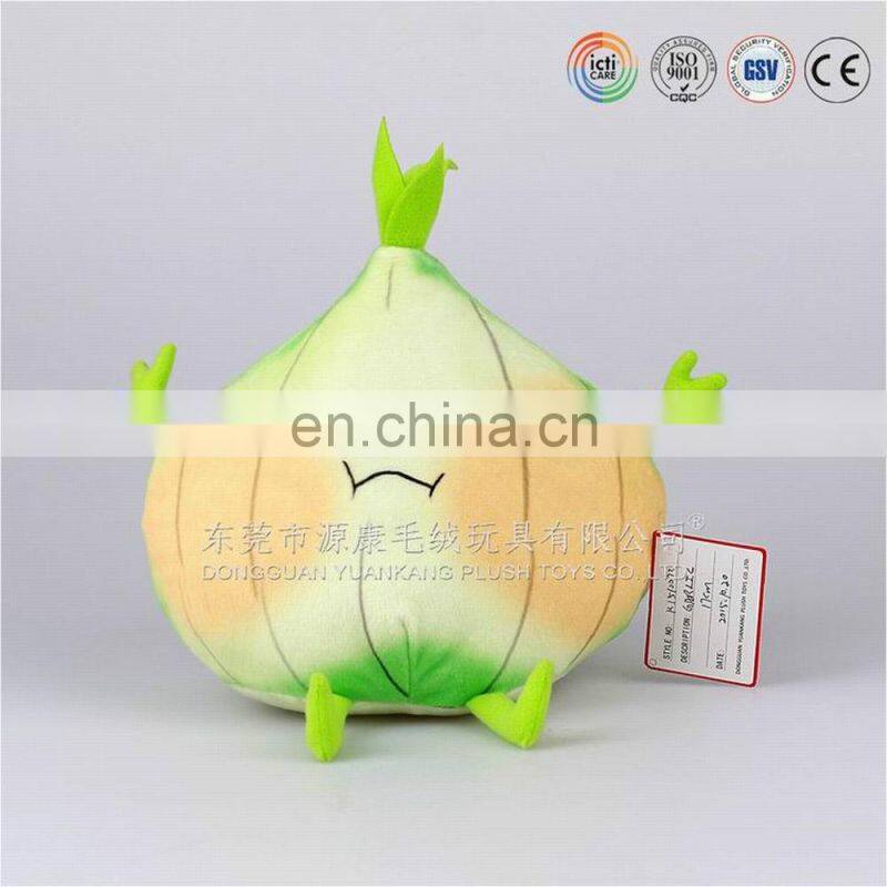 ICTI audited factory lovely green onion plush pillow factory in china