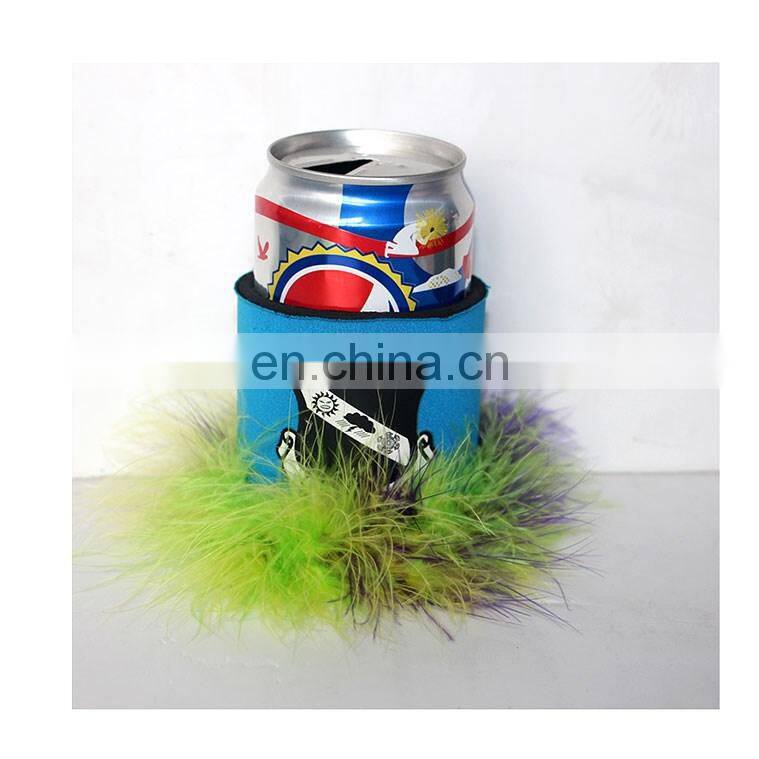 Popular special design hot-selling eco friendly neoprene sublimation insulated cute fluffy stubby holder