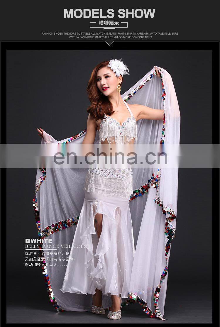Egyptian sequins belly dance veils with size 2.14*1.5m