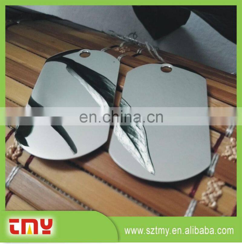 Wholesale metal mirror dog tag blank dog tag