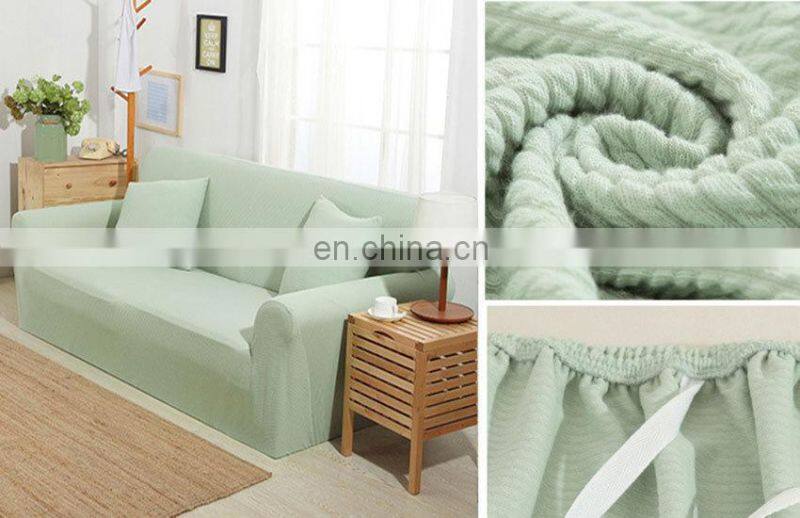 High quality fitted couch cover plain knitting sofa cover