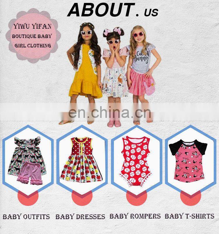 Cheap ruffle baby clothes newborn kids clothes baby girl cotton clothing boutique set