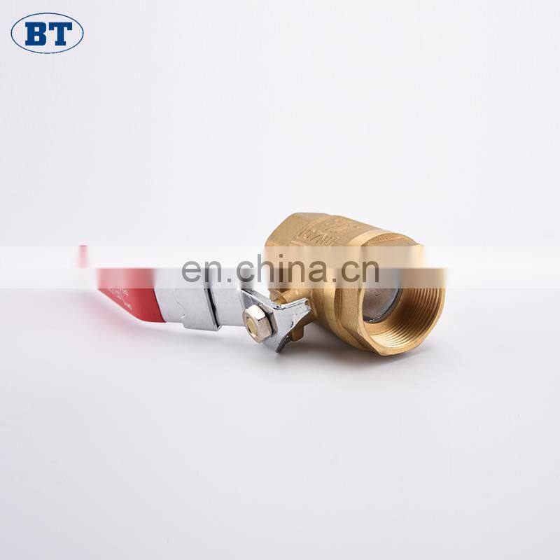 BT1065 1 1/2 inch brass mini ball valve dn40 price list with red extension level handle