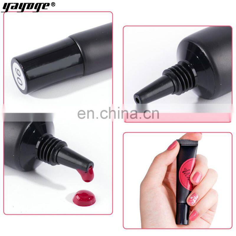 Private label 12 colors 8g nail art stamp gel nail polish semi permanent uv led stamping gel for wholesale