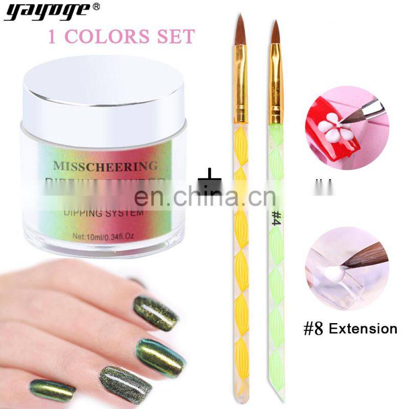 2019 new arrival holographic 10g glitter acrylic powder nail polish dipping powder with 12 colors