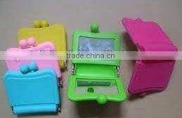 Funny personalized cosmetic bag,mirror clutch bag ,Silicone Cosmetic Bag with Mirror