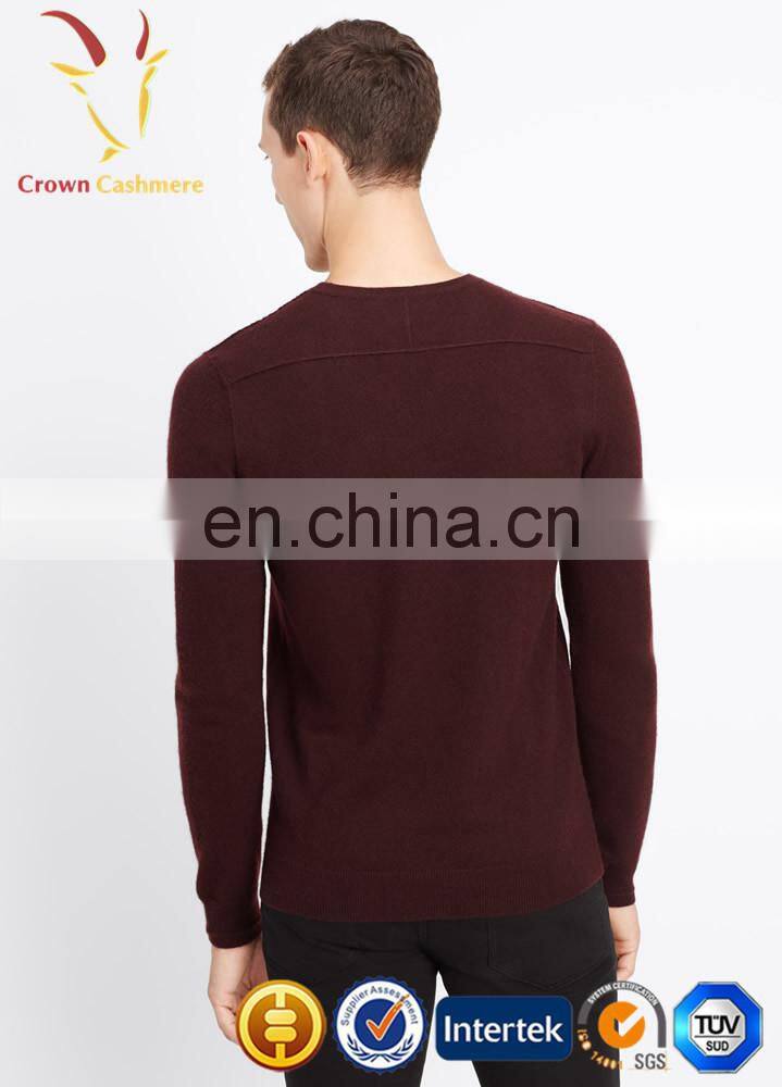 Men's Long Sleeve Solid Color V-neck Classic Sweater Pullover