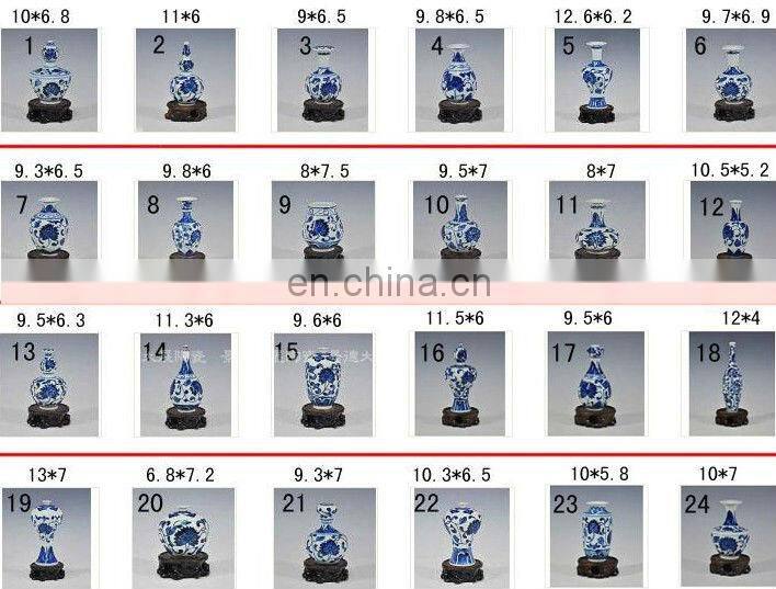 Mini Decorative Chinese Antique blue and white ceramic porcelain vases