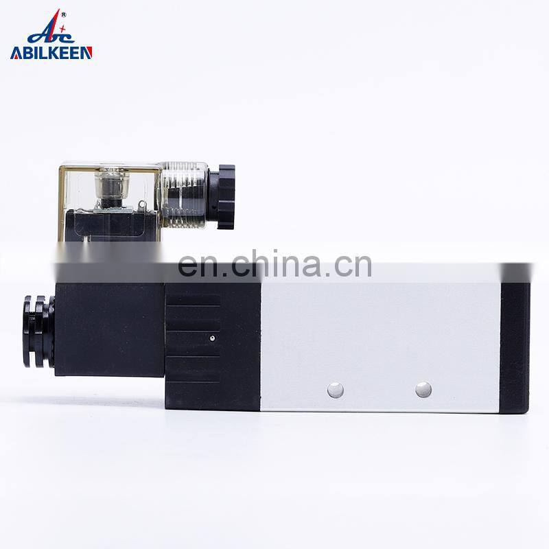 4V Series Electric 5/2 Way Single Coil New Black Body Solenoid Pneumatic Air Control DC12V 24V Automatic Air Valves
