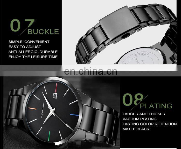 HANNAH MARTIN HM-17552 Men Business Original Brands Watches Stainless Steel Simple Charm Man Brand Watch Custom Logo