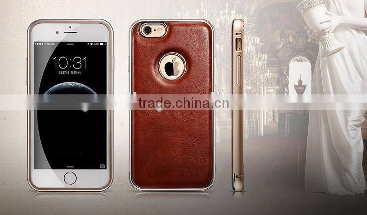 High-grade retro cow leather men cell phone case leather mobile phone case for iphone 6S cheap phone cases