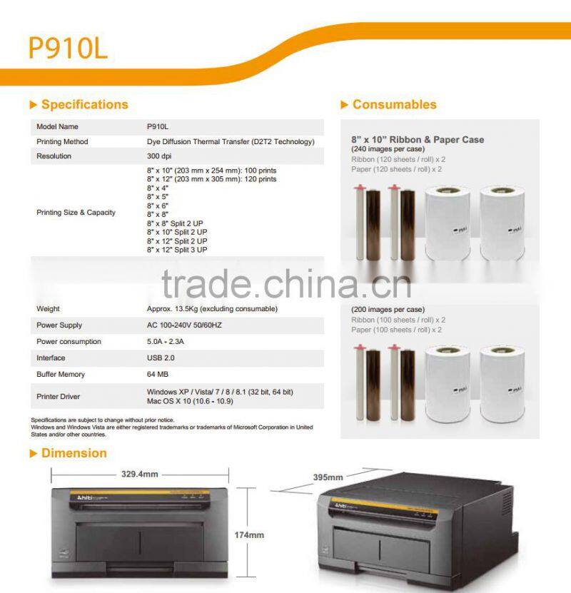 HiTi P910L Portable lightweight 8-inch Roll-type Dye Sublimation Thermal Photo Printer