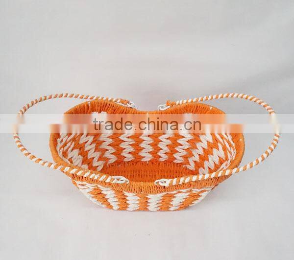 handmade colorful paper rope gift basket with handle