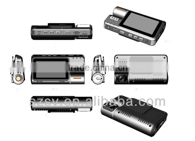 Support TV output full automotive dual lens hd 808 car key camera