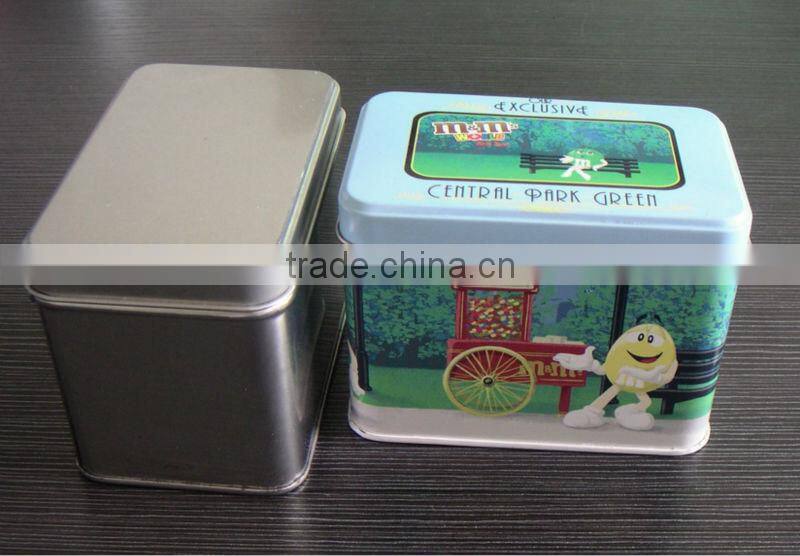 rectangle tea tin box
