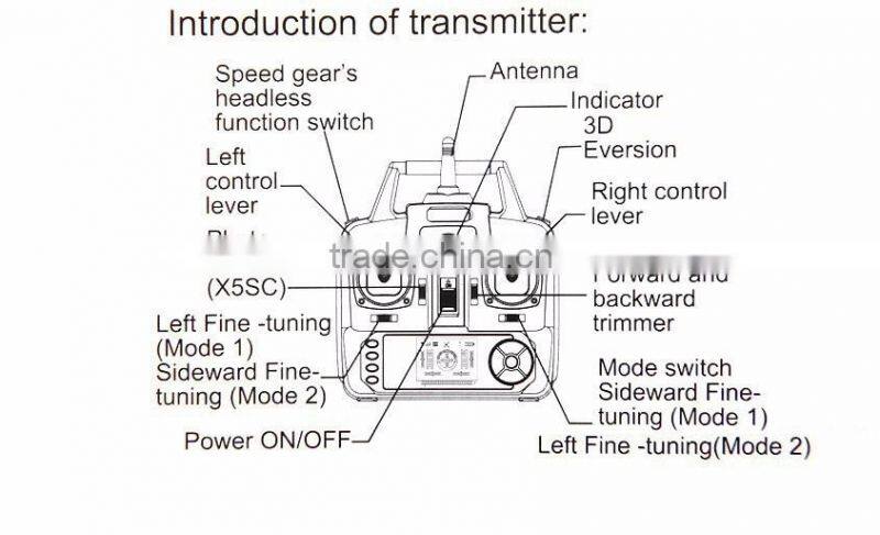 2015 Newest X5SC Plastic Material and Battery Power RC helicopter Drone