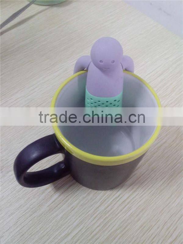 2015 promotional new popular durable sex man shape silicone tea infuser