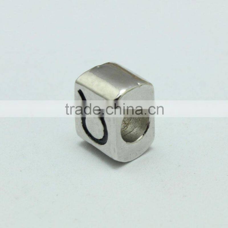 Wholesale Zinc Alloy Archaized Pdora Square Shape Anti-silver Slide Beads