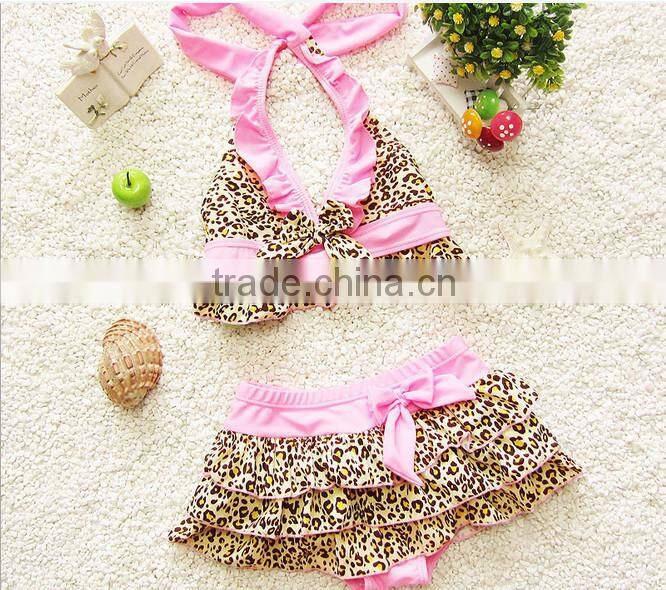 2015 Hot Sale Kids Bikini With Hat Soft Wear Children Swimwear For Girls Kids Swimwear
