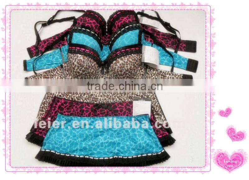 Plus Size Bras W/ Skirted-thong Set
