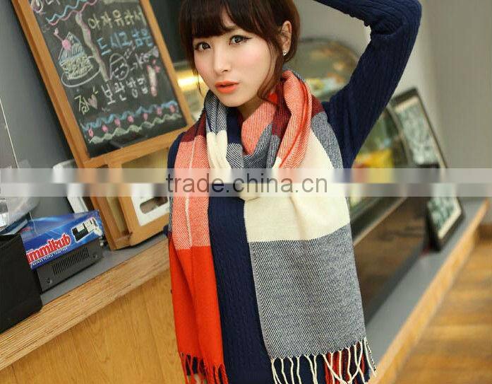 Hot Style Checked Knit Pashmina Scarf And Shawl