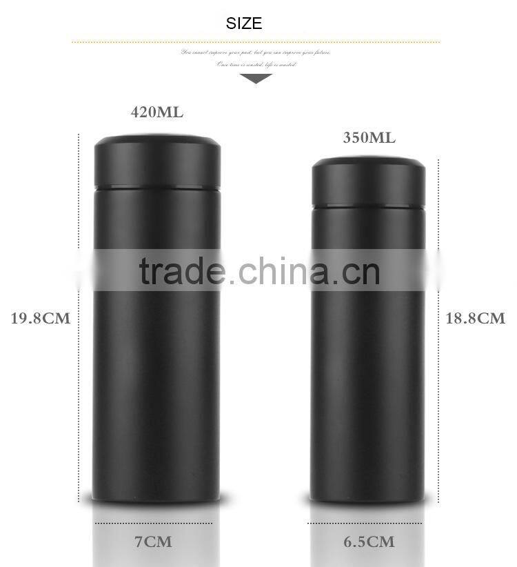 Straight stainless steel vacuum flash , dull polish water bottle,