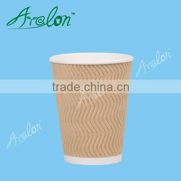 Factory sale custom logo design ripple wall paper cup for drinking