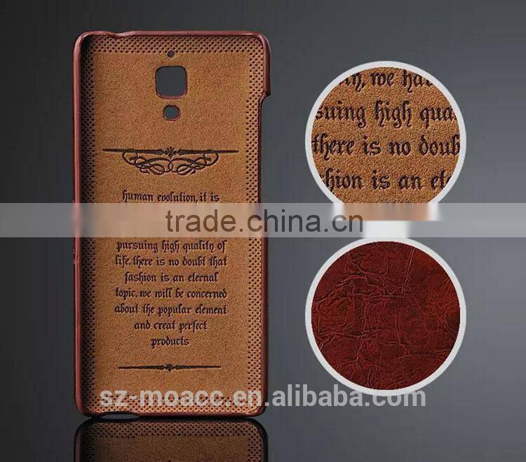 High Quality pu leather Back Cover case for xiaomi mi4