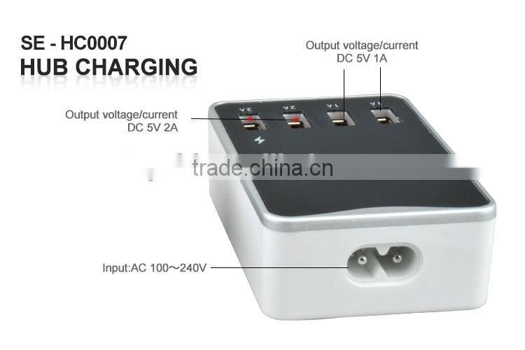 Hub charger 6A output with 4 USB charger Smart IC Technology