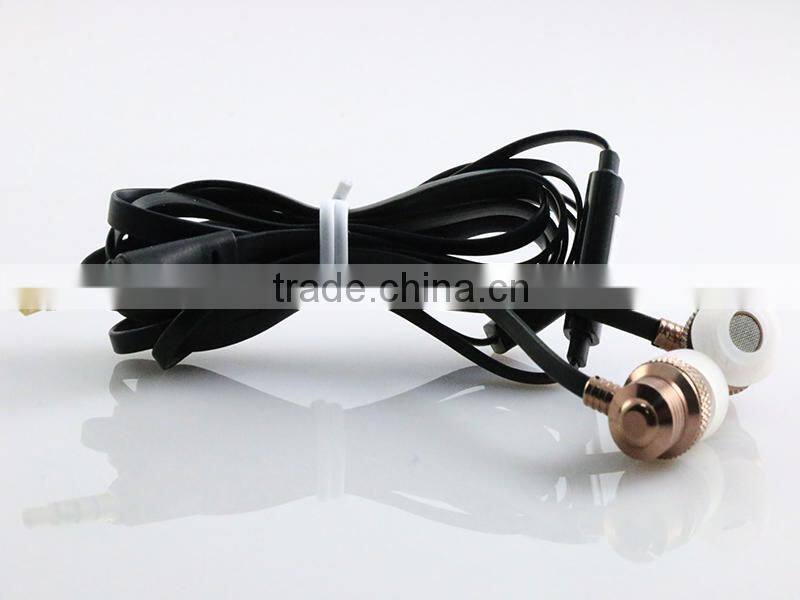 Fashion earphone mini in-ear stereo earphone,wholesale high quality metal stereo headset earbuds earphone