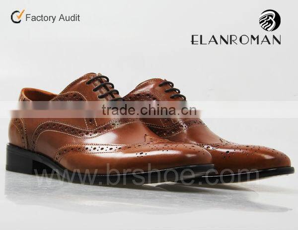 Hot-sale brogue leather Lace up shoe men dress shoes with custom logo