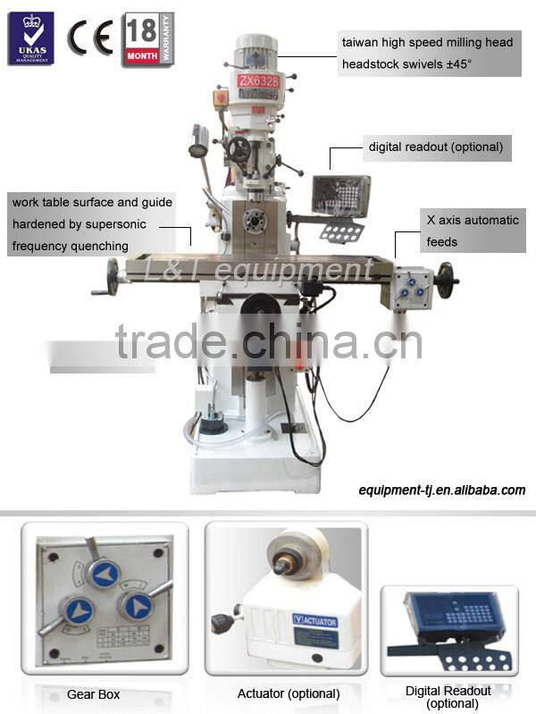 ZX6328 Mini Ram Type Universal Milling Machine Machinery
