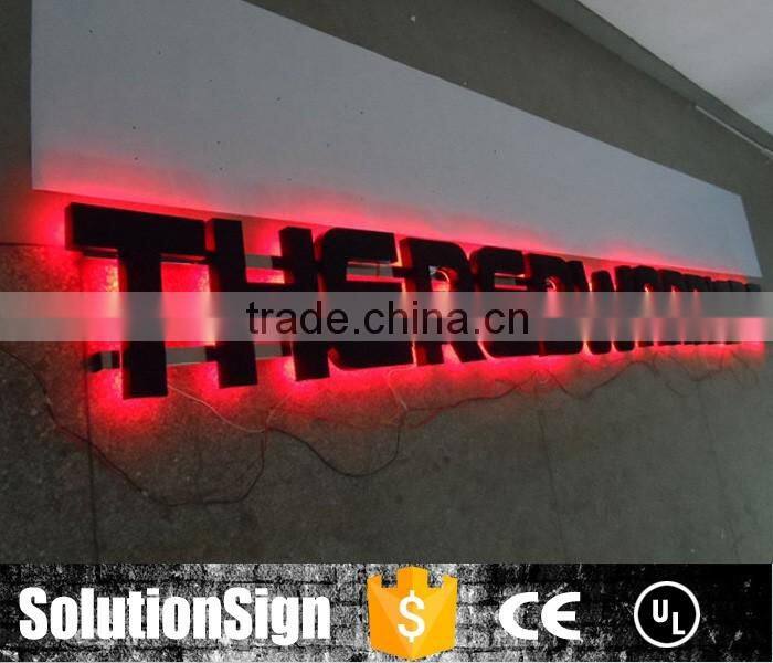High quality wall mounted custom led backlit stainless steel letter signs
