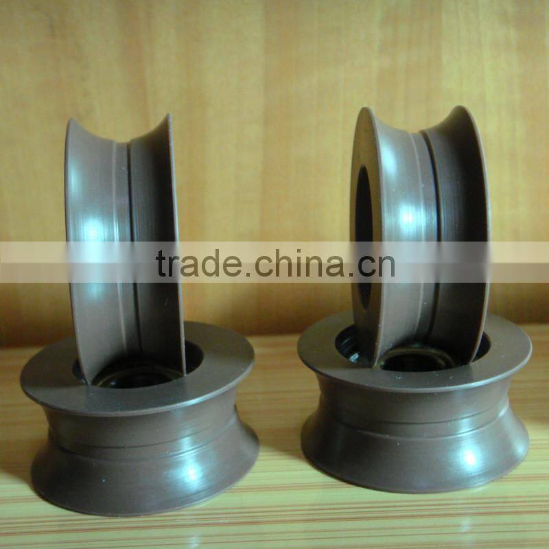 natrual molding injection CNC machining Nylon polyamide PA6 pulley wheels with bearings manufacturer